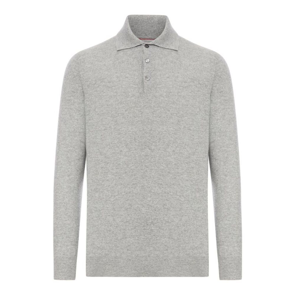 Brunello Cucinelli Men Cashmere Polo Style Sweater